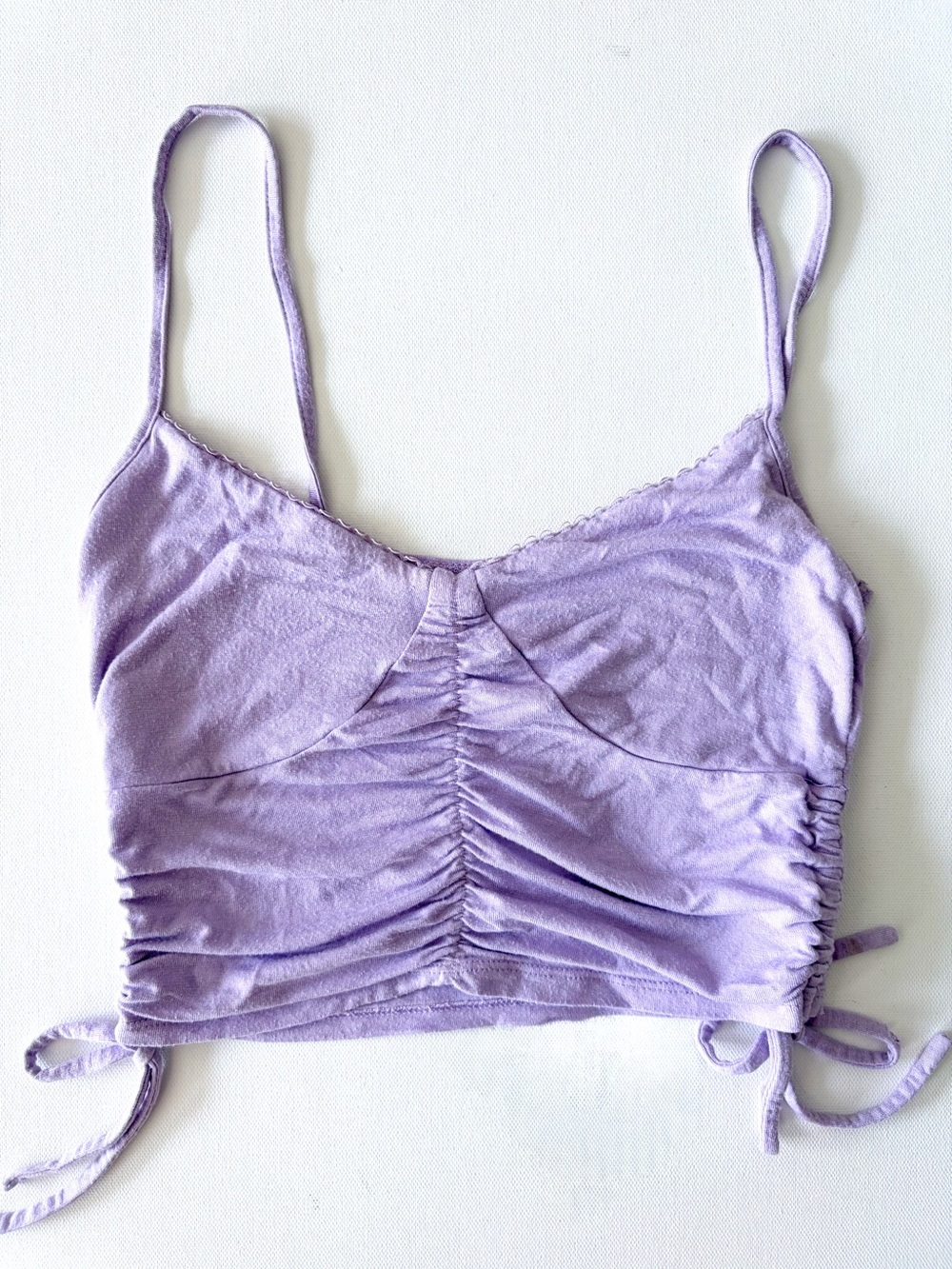 PacSun Lilac Ruched Cami Crop Top